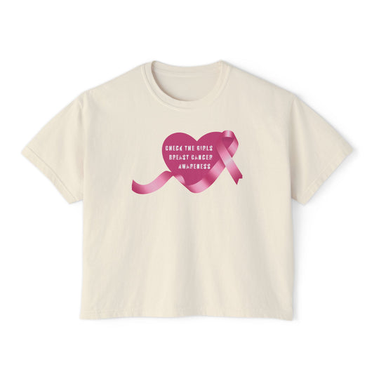 Check the Girls, Breast Cancer Awareness Women's Boxy Tee