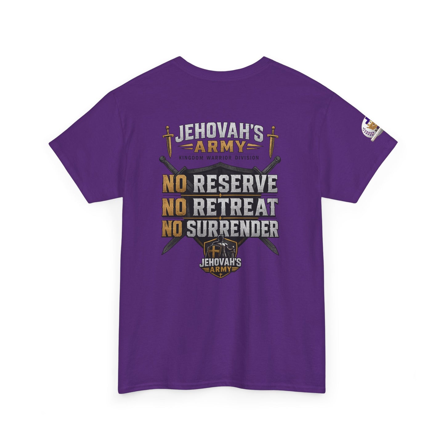 Jehovah's Army Graphic Tee Option — 'No Reserve No Retreat No Surrender' Christian Faith T-Shirt