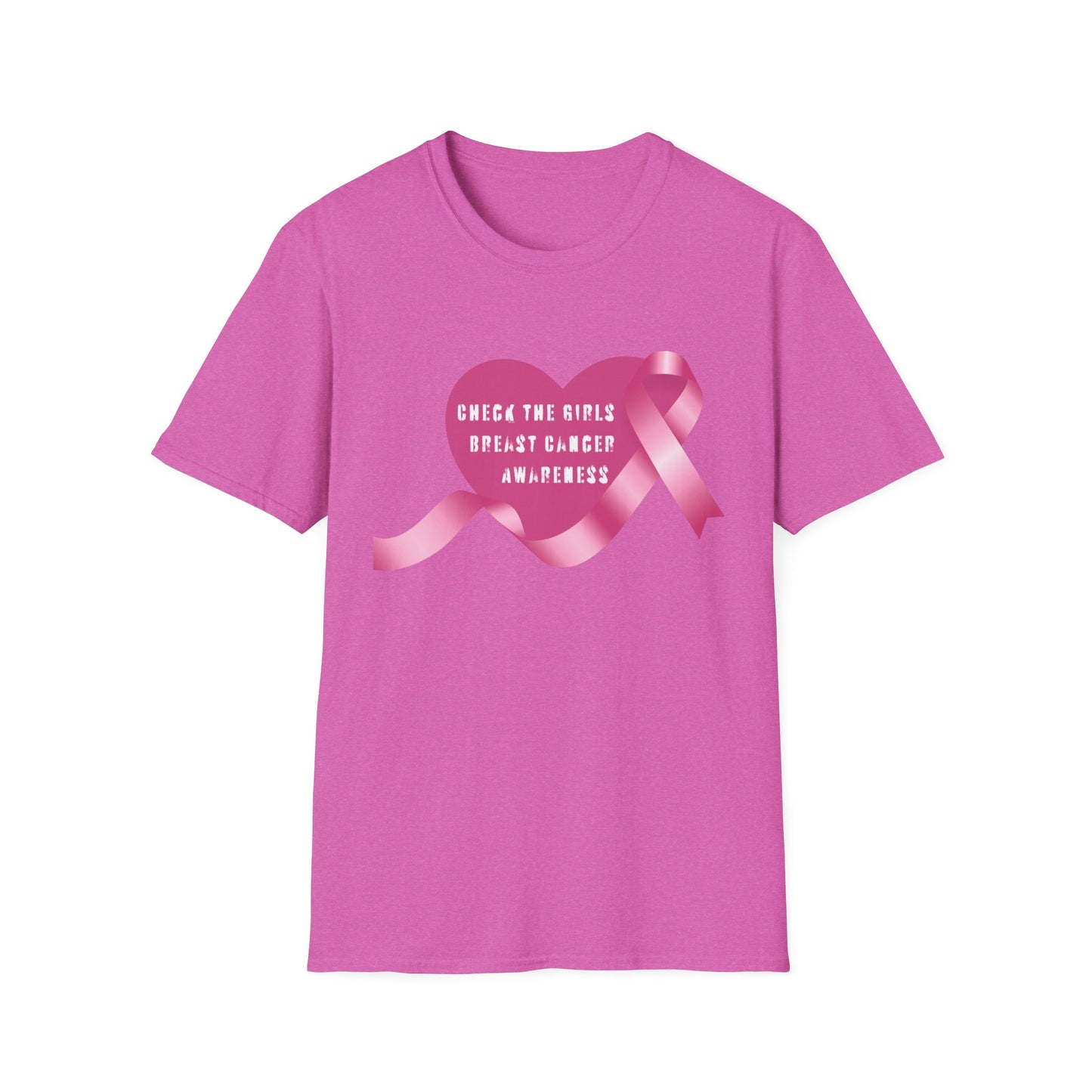 Breast Cancer Awareness T-Shirt - Check The Girls, Gift for Support, Fundraiser Event, Comfort Wear, Pink Ribbon Tee, Unisex Fashion