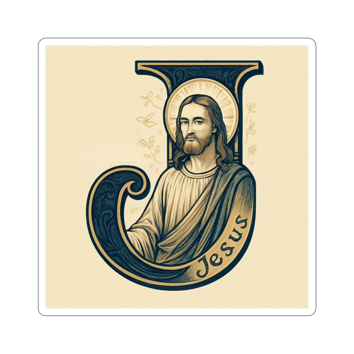 Jesus Kiss-Cut Stickers, Religious Decor, Christian Gifts, Laptop Stickers, Bible Study Supplies