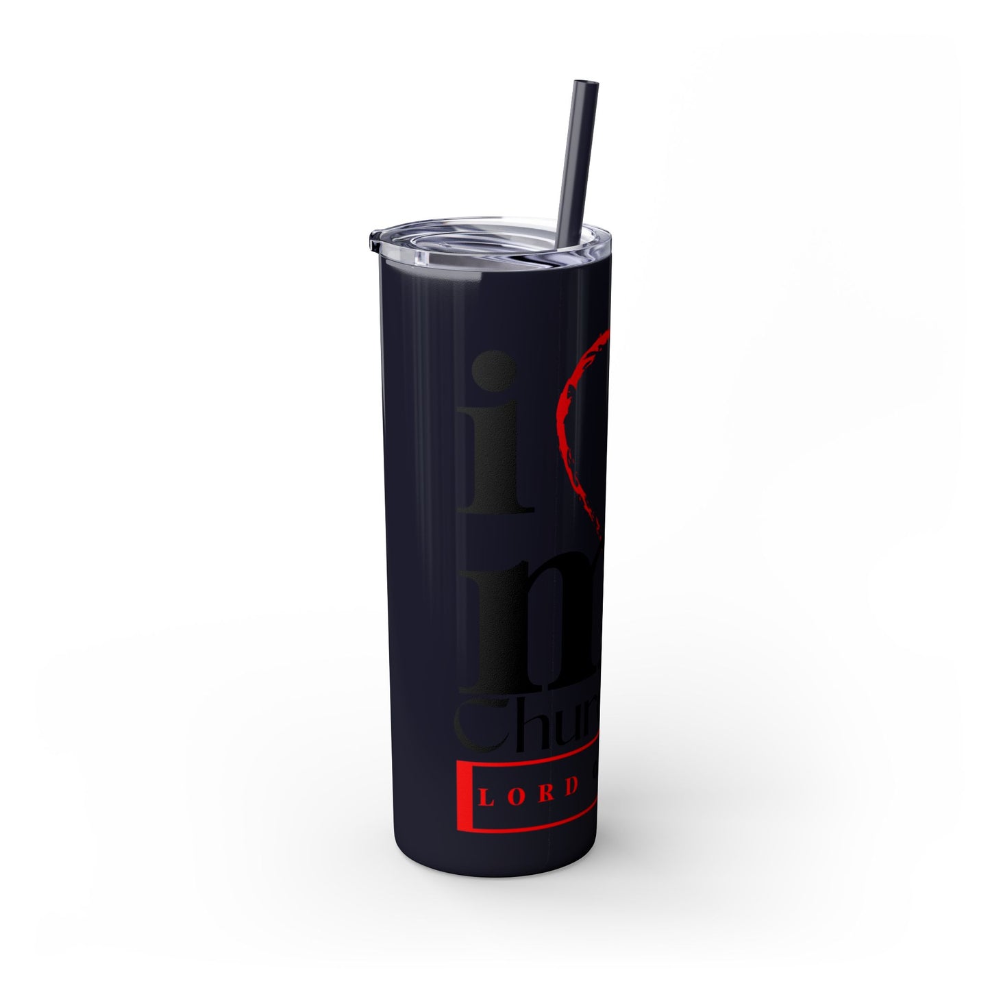 LOG I Love My Church Skinny Tumbler with Straw, 20oz - Perfect for Home, Gifts, Christian Events, Coffee Lovers, and Everyday Use
