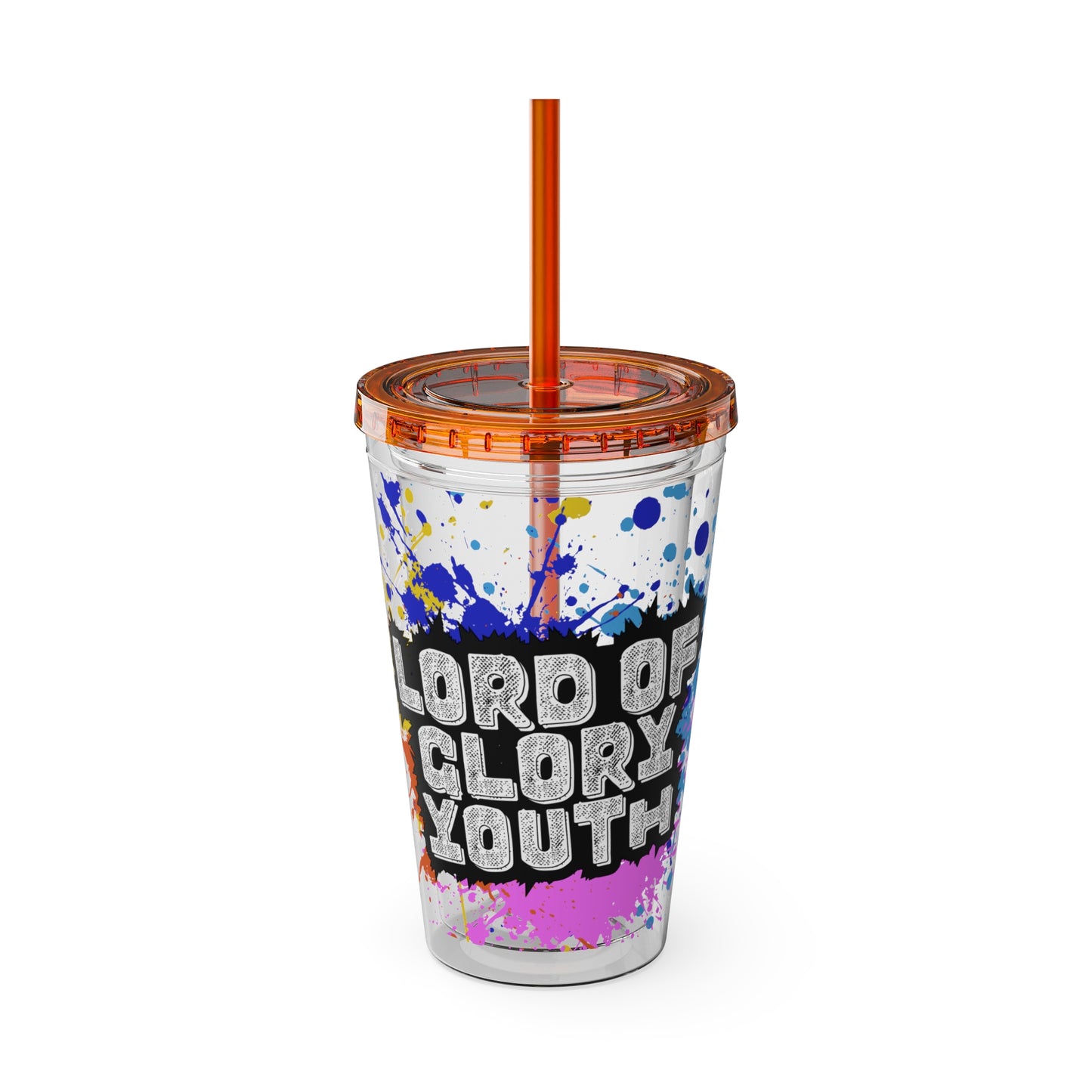 LOGColorful Youth Tumbler with Straw, Inspirational Drinkware for Teens, Summer Fun, Motivational Quotes, Birthday Gift
