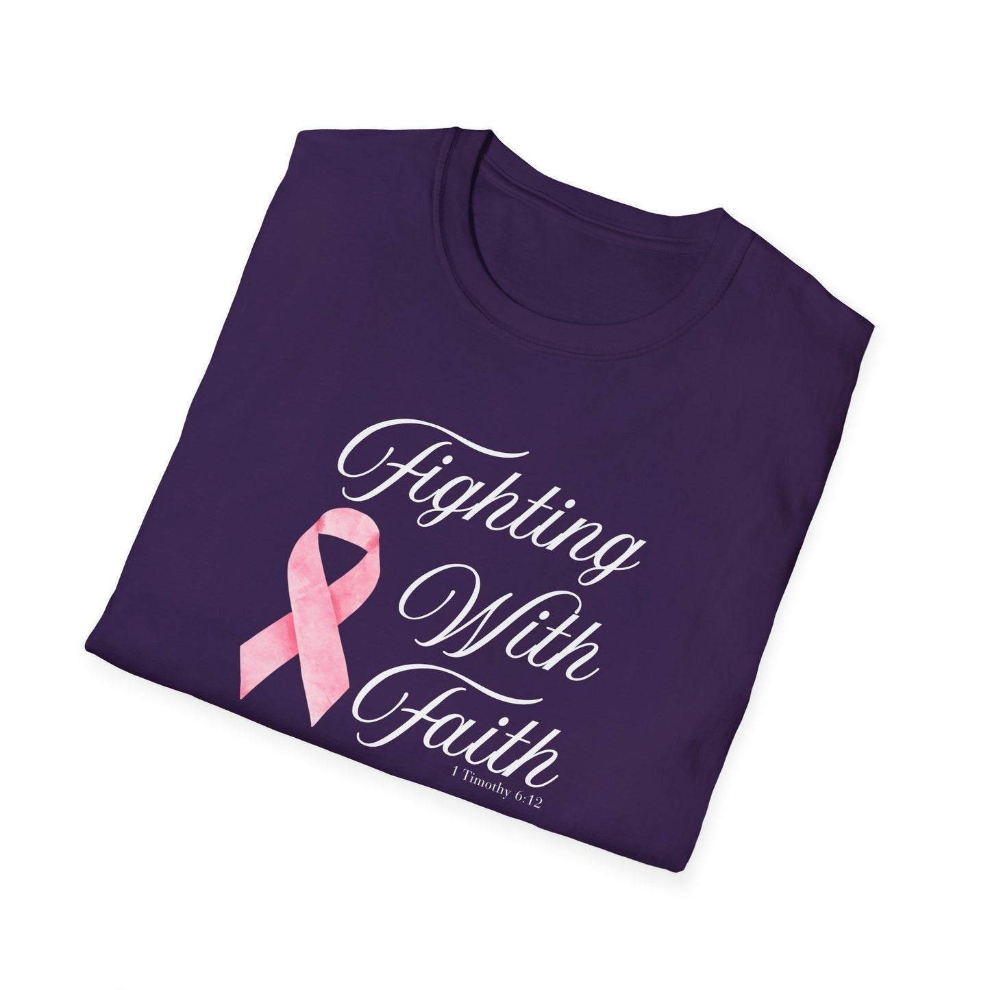 Fighting With Faith T-Shirt, Unisex Cancer Awareness Shirt, Inspirational Tee, Supportive Gift, Pink Ribbon Top
