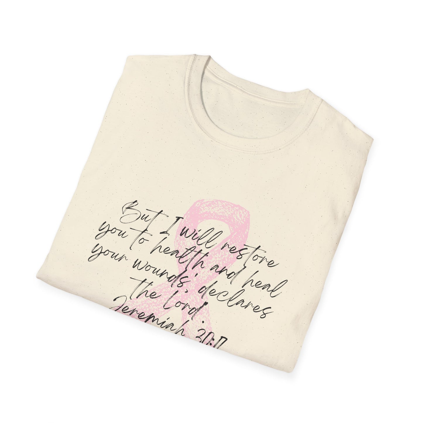 Inspirational Breast Cancer Awareness T-Shirt, Unisex Tee, Support Gift, Softstyle Shirt, Pink Ribbon Apparel, Hope & Healing