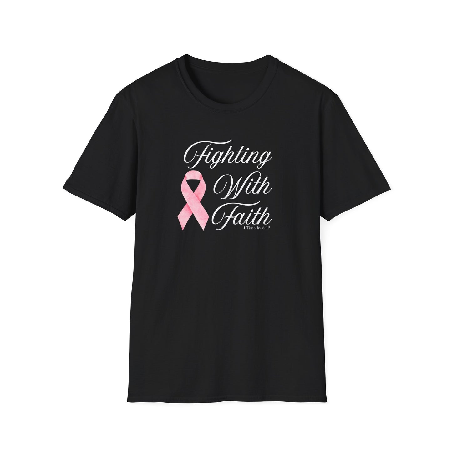 Fighting With Faith T-Shirt, Unisex Cancer Awareness Shirt, Inspirational Tee, Supportive Gift, Pink Ribbon Top