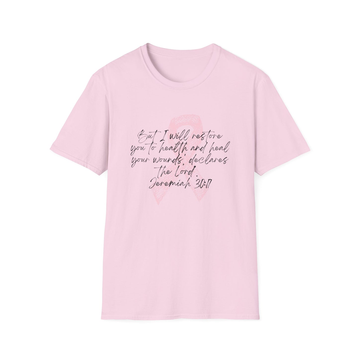 Inspirational Breast Cancer Awareness T-Shirt, Unisex Tee, Support Gift, Softstyle Shirt, Pink Ribbon Apparel, Hope & Healing