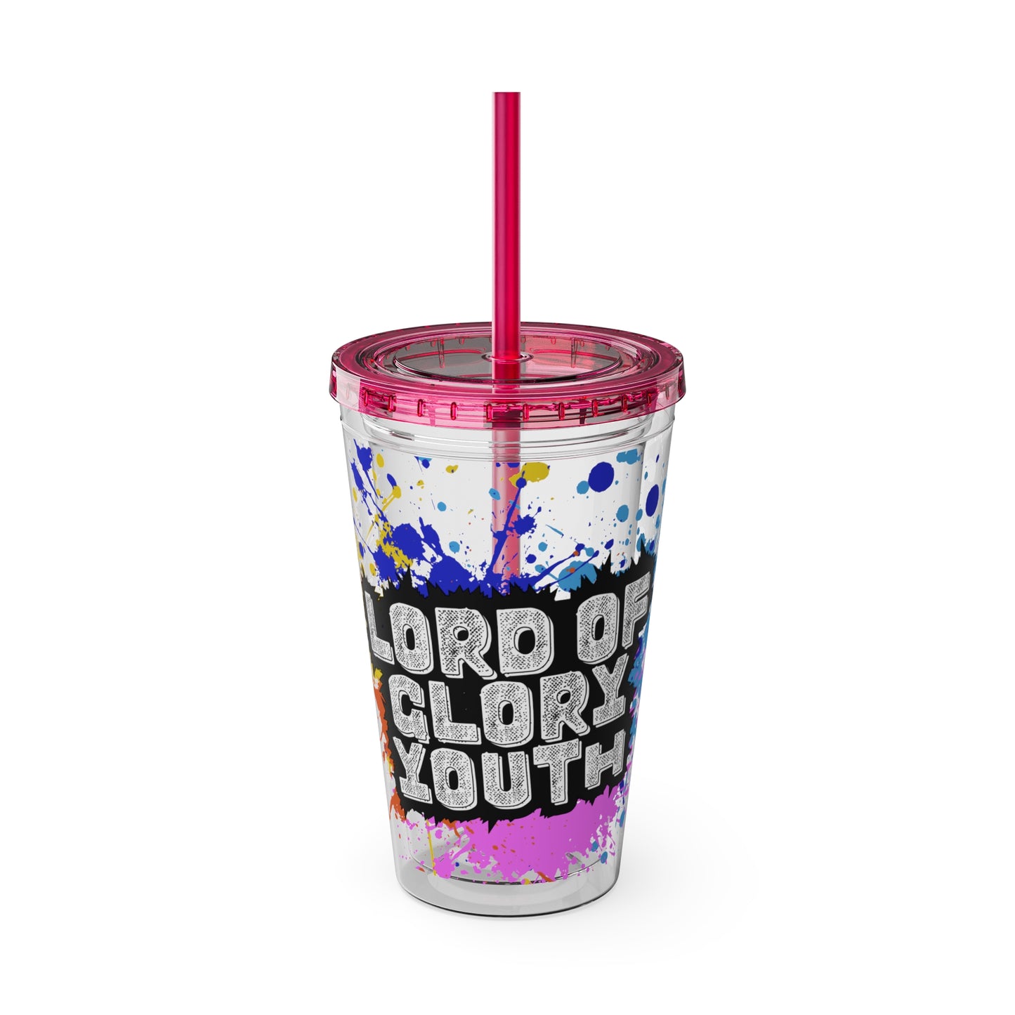 LOGColorful Youth Tumbler with Straw, Inspirational Drinkware for Teens, Summer Fun, Motivational Quotes, Birthday Gift