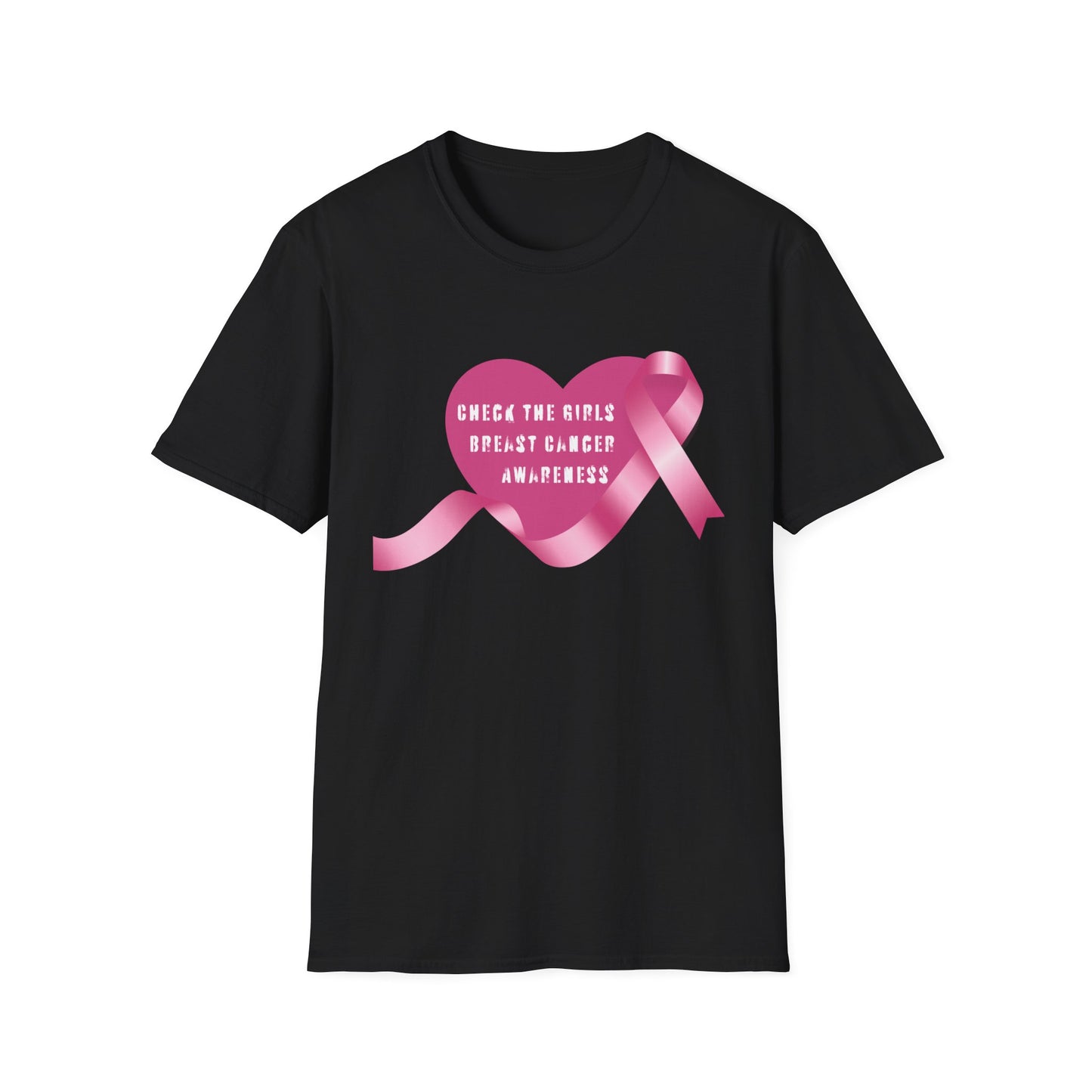 Breast Cancer Awareness T-Shirt - Check The Girls, Gift for Support, Fundraiser Event, Comfort Wear, Pink Ribbon Tee, Unisex Fashion
