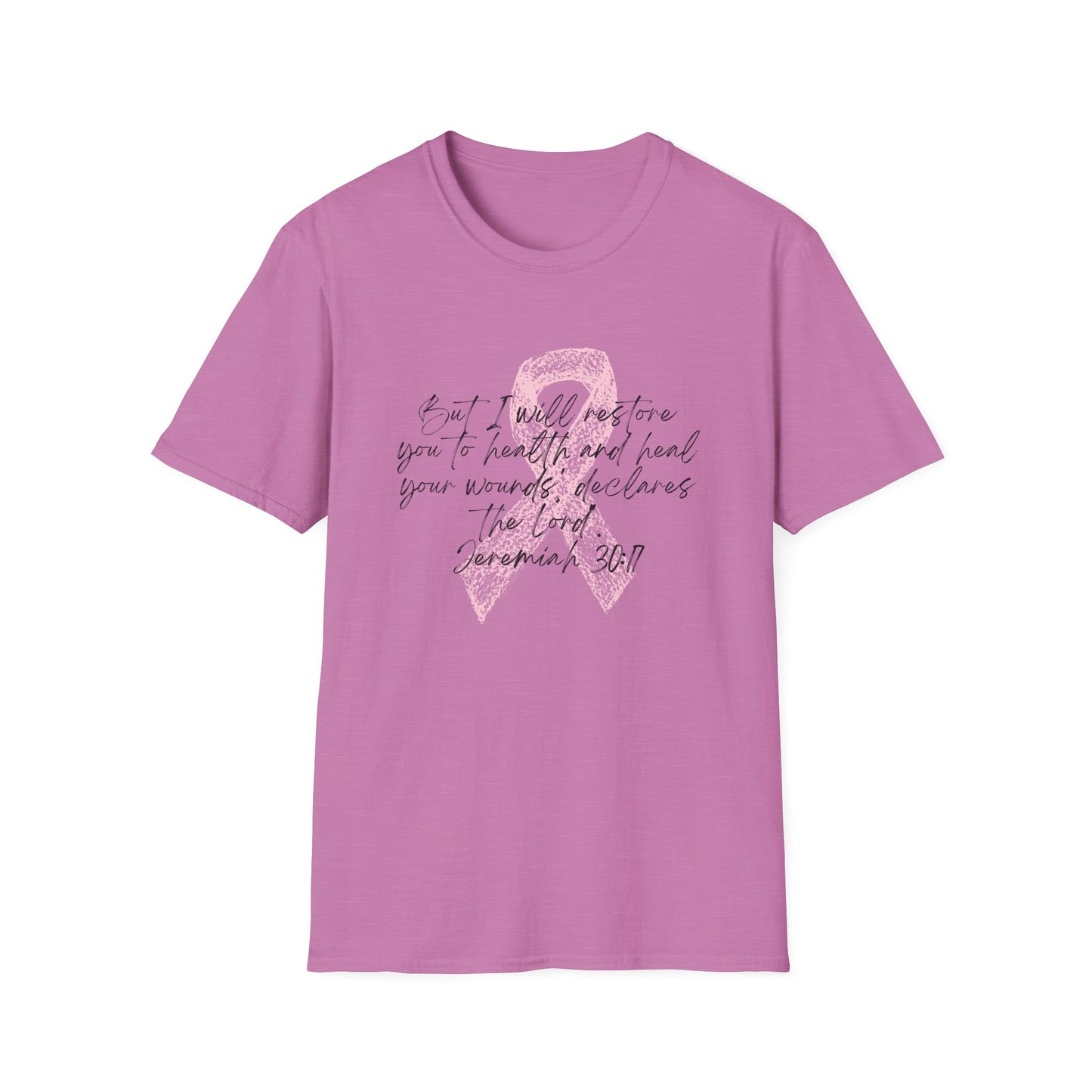 Inspirational Breast Cancer Awareness T-Shirt, Unisex Tee, Support Gift, Softstyle Shirt, Pink Ribbon Apparel, Hope & Healing
