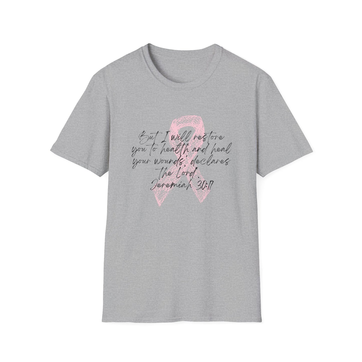 Inspirational Breast Cancer Awareness T-Shirt, Unisex Tee, Support Gift, Softstyle Shirt, Pink Ribbon Apparel, Hope & Healing