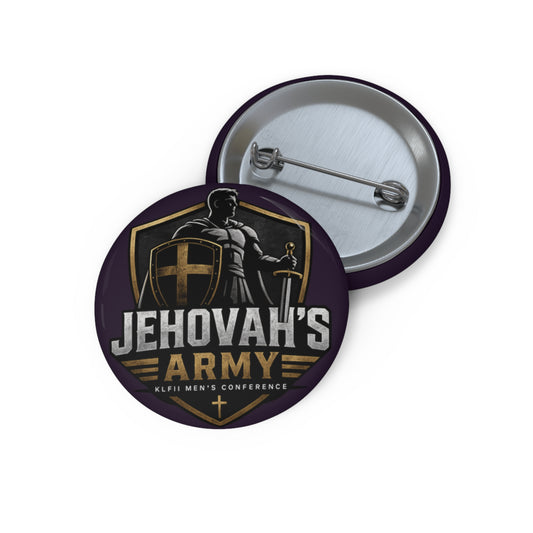 Jehovah's Army Round Pin Button — Christian Faith Conference Badge