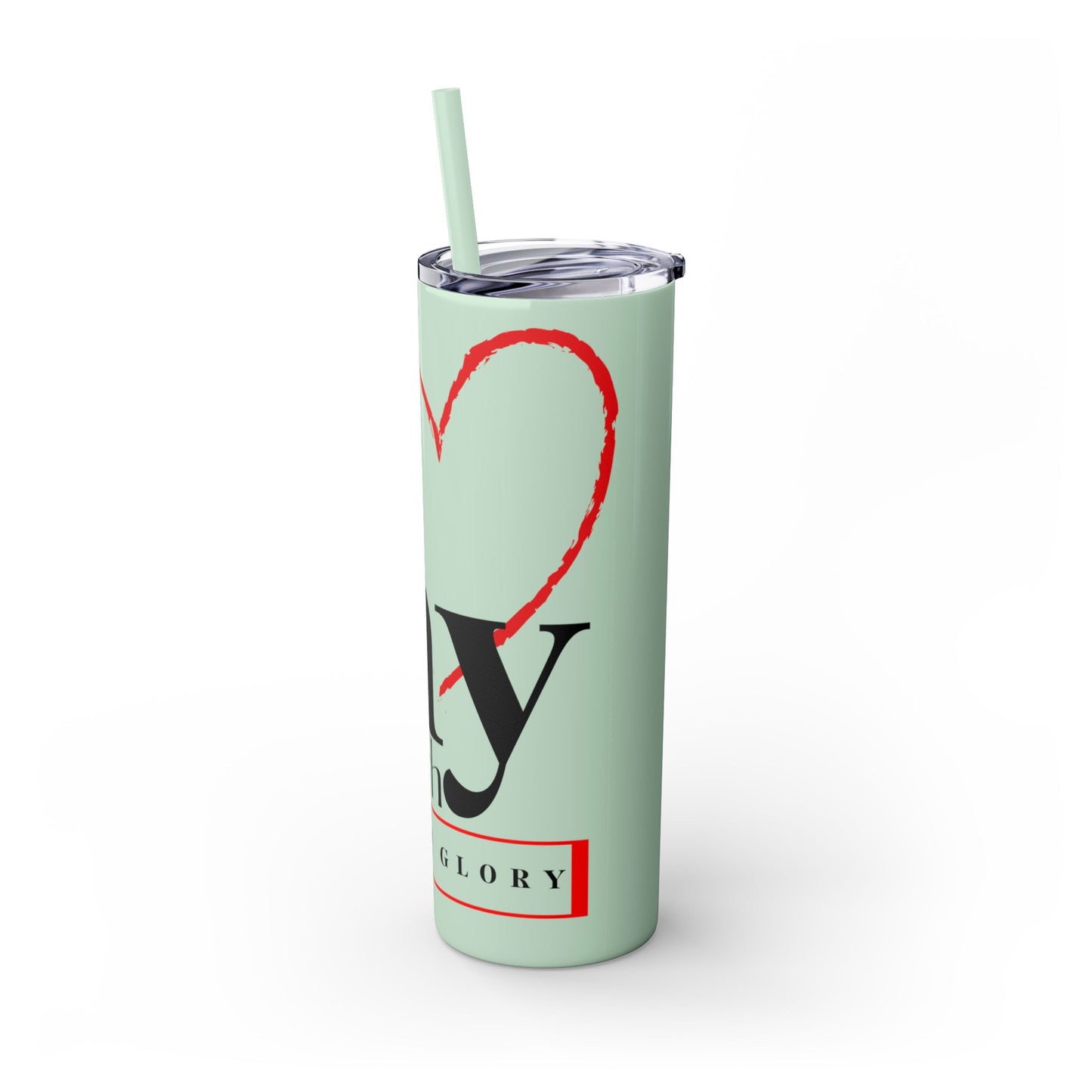 LOG I Love My Church Skinny Tumbler with Straw, 20oz - Perfect for Home, Gifts, Christian Events, Coffee Lovers, and Everyday Use