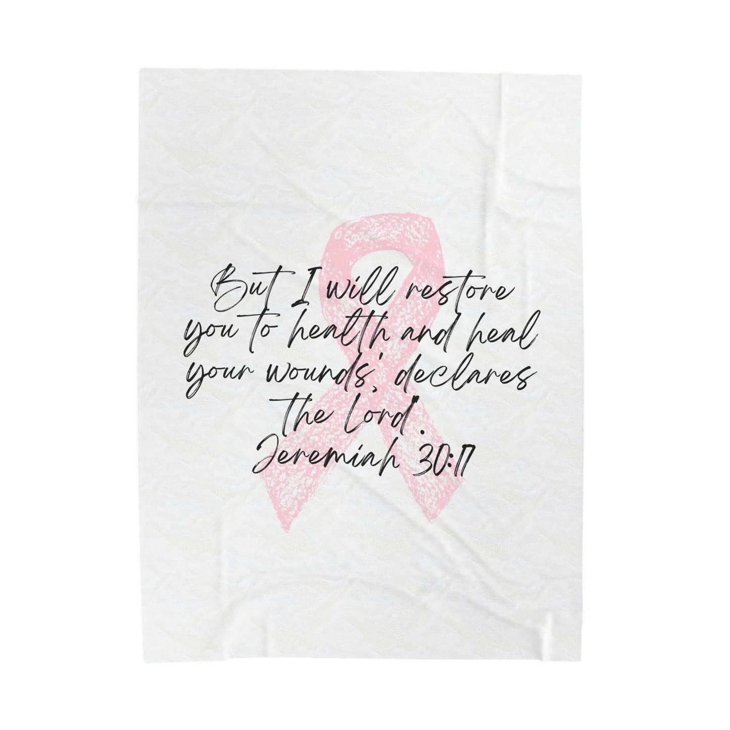 Inspirational Velveteen Plush Blanket, Cozy Gift for Breast Cancer Awareness, Soft Throw for Home Decor, Comfort Blanket for Healing