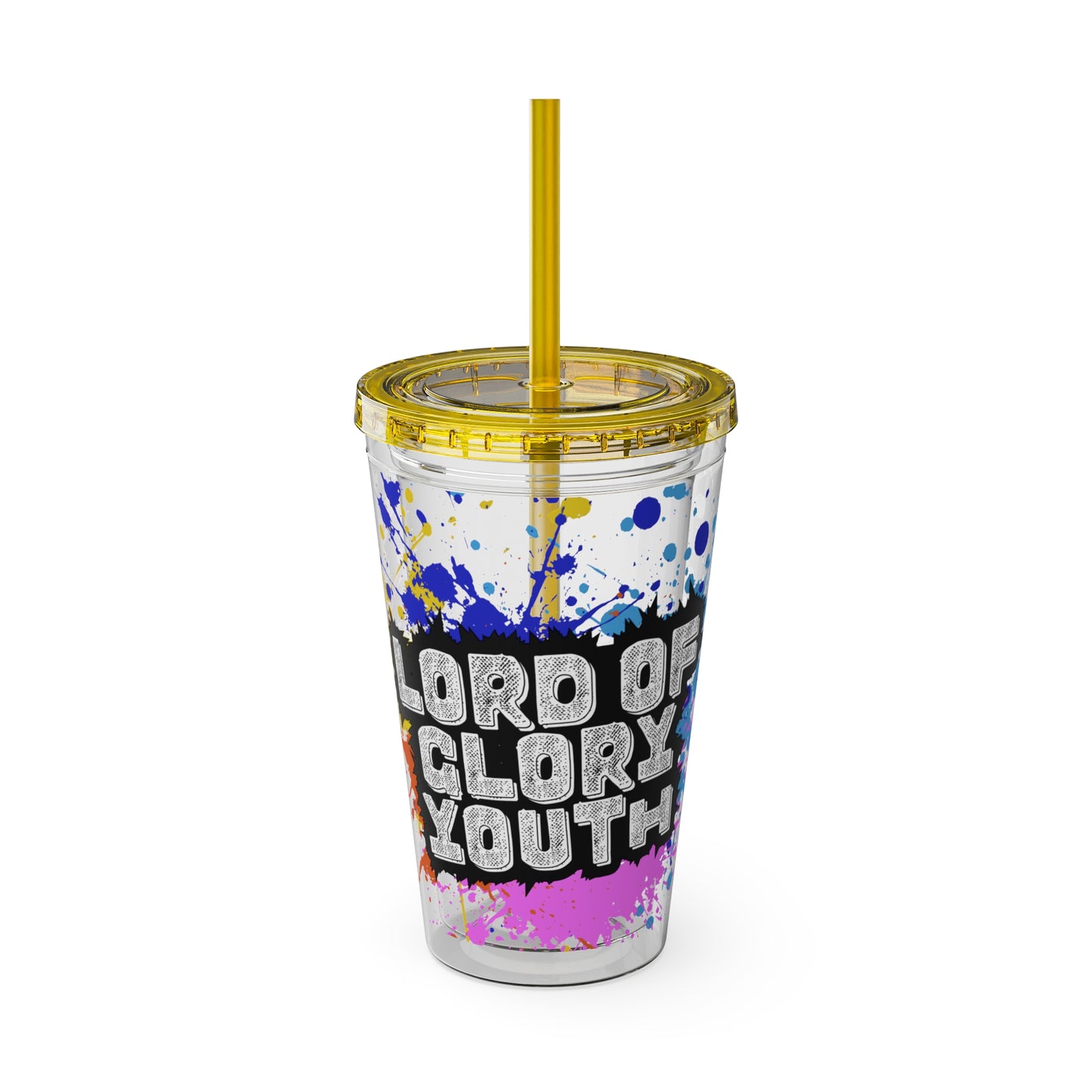 LOGColorful Youth Tumbler with Straw, Inspirational Drinkware for Teens, Summer Fun, Motivational Quotes, Birthday Gift