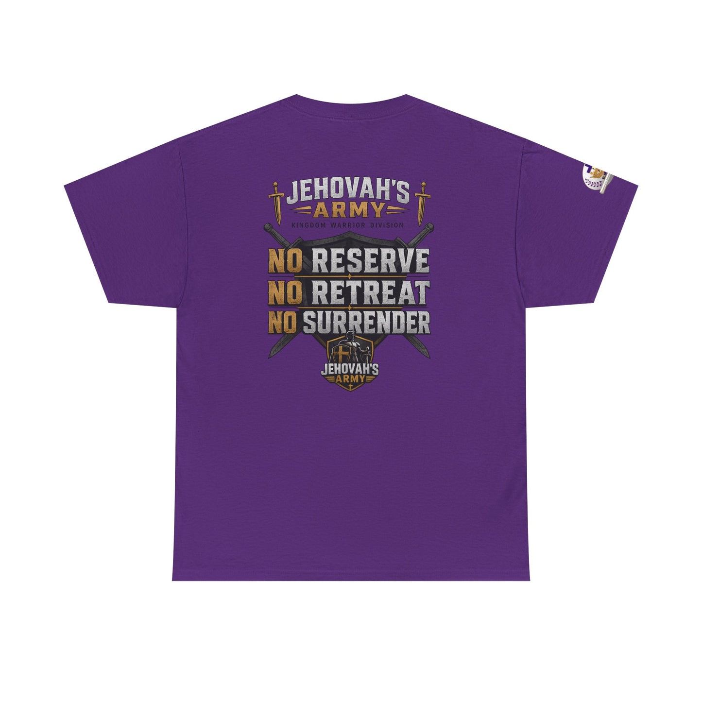 Jehovah's Army Graphic Tee Option — 'No Reserve No Retreat No Surrender' Christian Faith T-Shirt