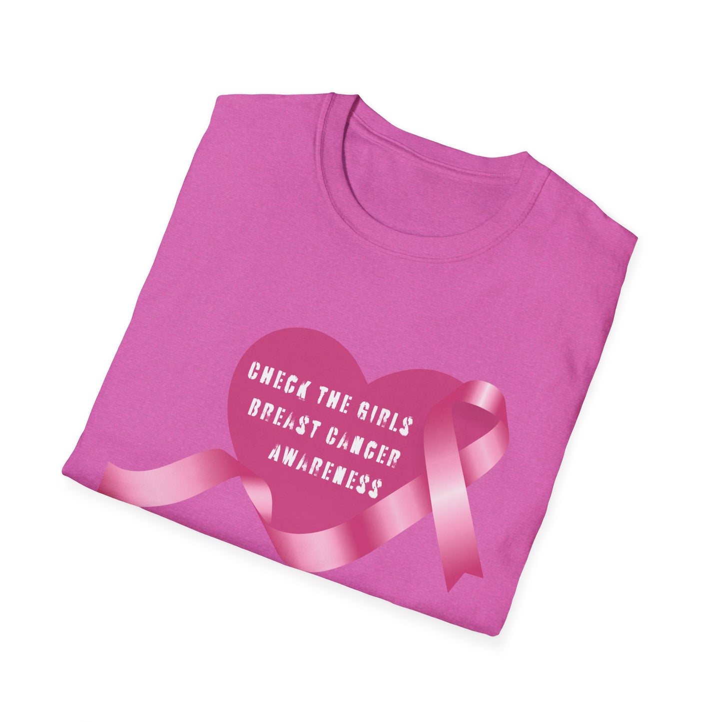 Breast Cancer Awareness T-Shirt - Check The Girls, Gift for Support, Fundraiser Event, Comfort Wear, Pink Ribbon Tee, Unisex Fashion