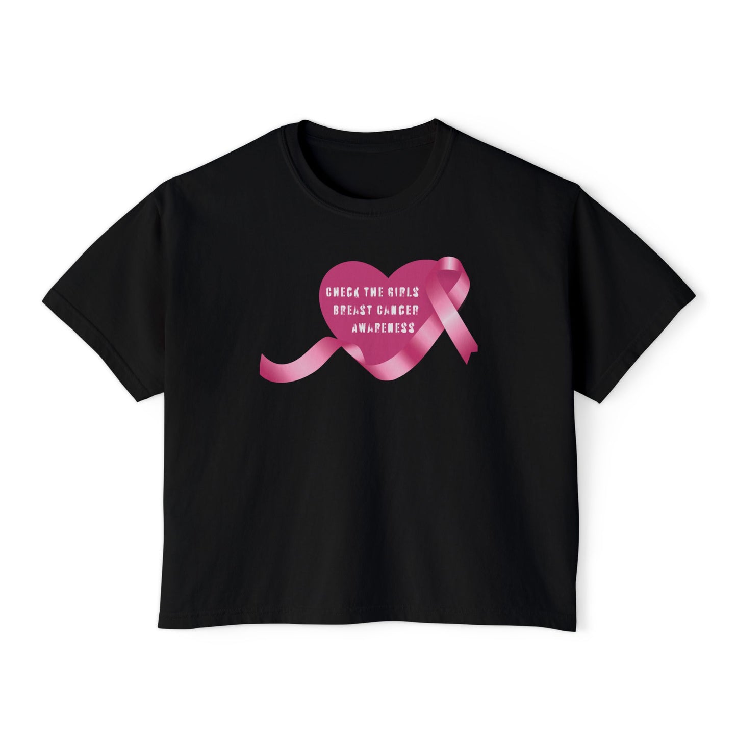 Check the Girls, Breast Cancer Awareness Women's Boxy Tee
