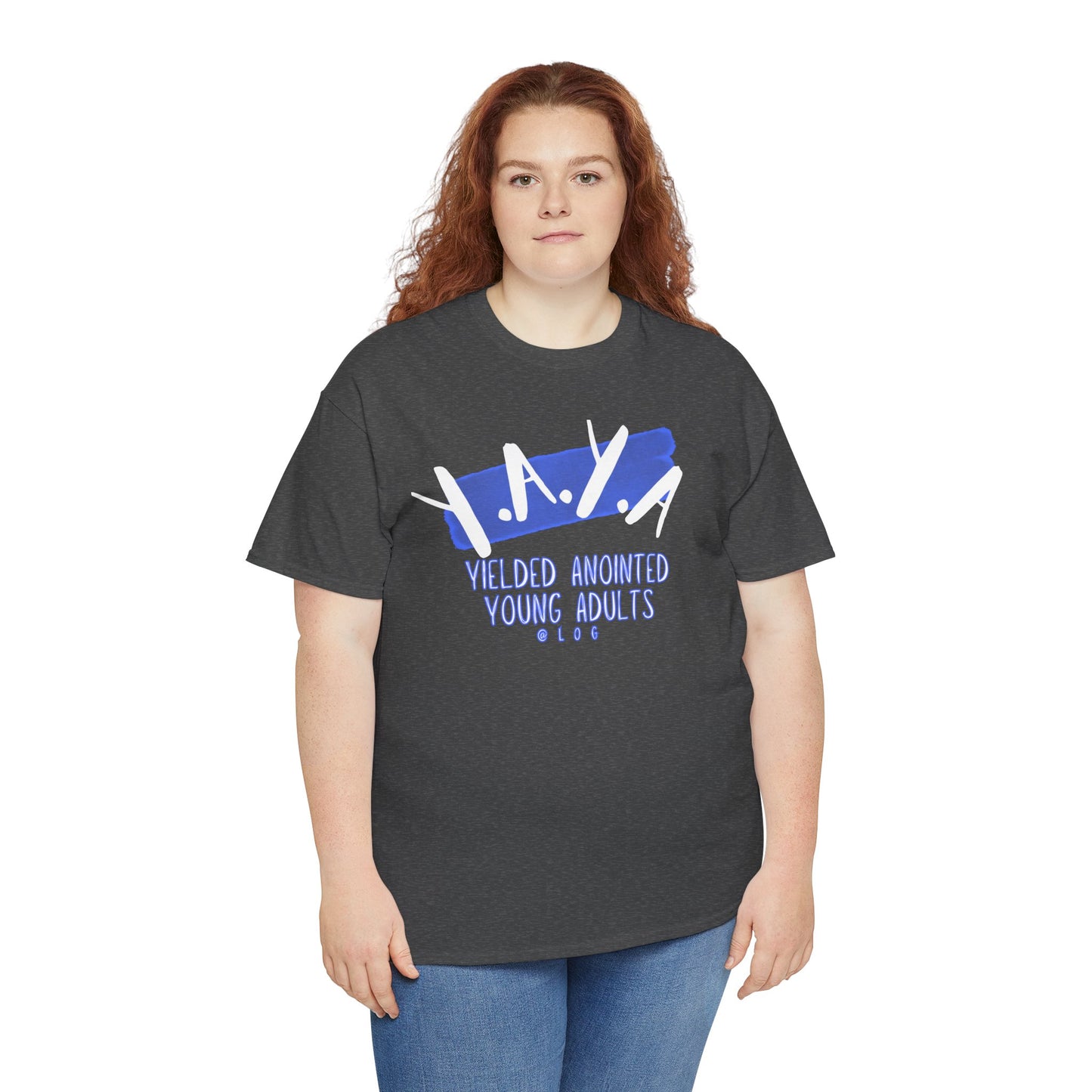 YAYA: Unisex Heavy Cotton Tee - YAYA Yielded Anointed Young Adults, Christian Apparel, Youth Group Shirt, Faith-Based Clothing, Casual Tee, [...]