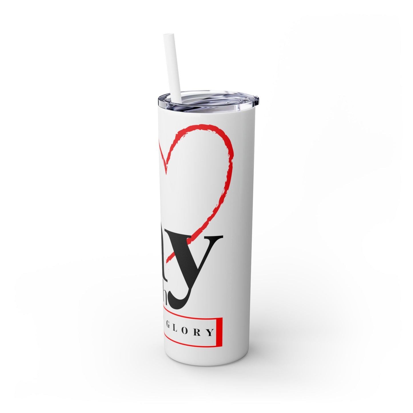 LOG I Love My Church Skinny Tumbler with Straw, 20oz - Perfect for Home, Gifts, Christian Events, Coffee Lovers, and Everyday Use