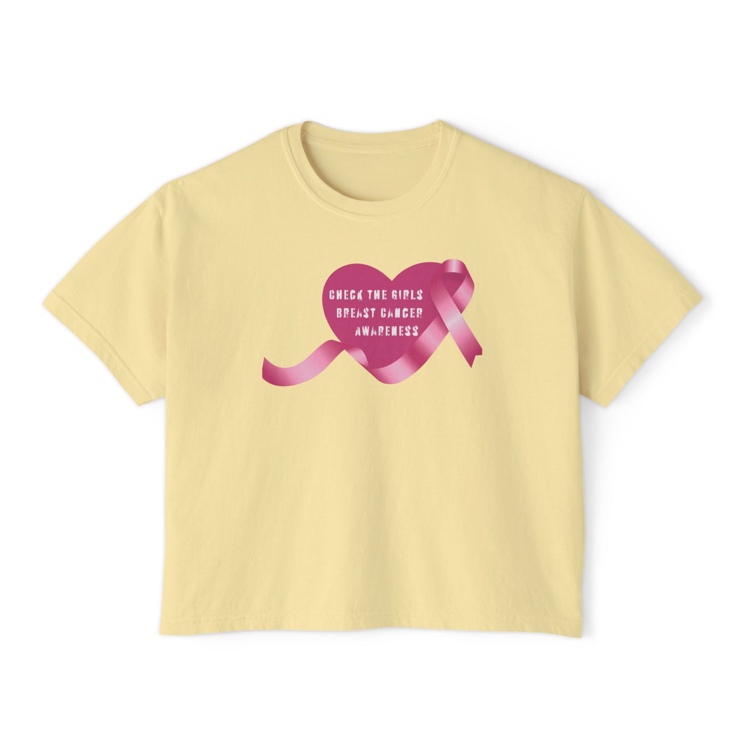 Check the Girls, Breast Cancer Awareness Women's Boxy Tee