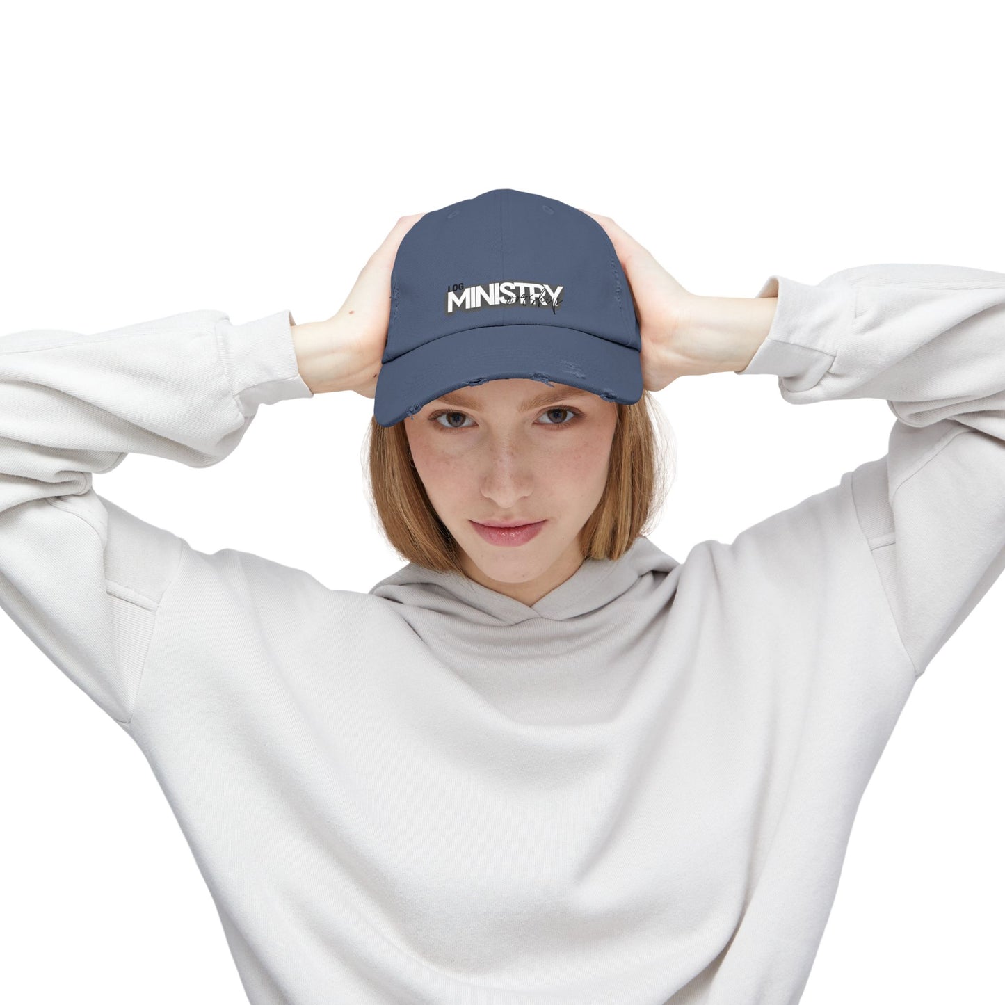 LOG Unisex Distressed Cap with 'MINISTRY': Design, Trendy Baseball Hat for Casual Outfits, Gift for Friends, Daily Wear, Festival [...]