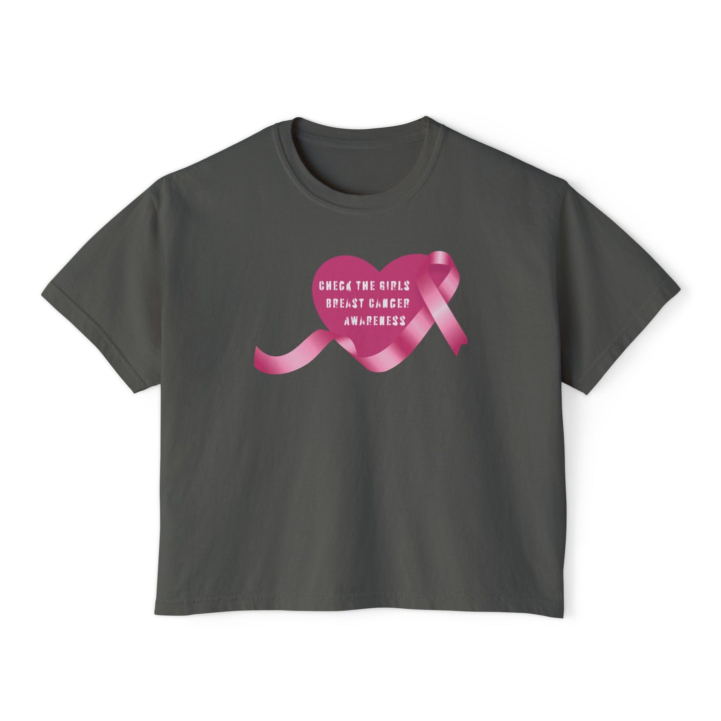 Check the Girls, Breast Cancer Awareness Women's Boxy Tee