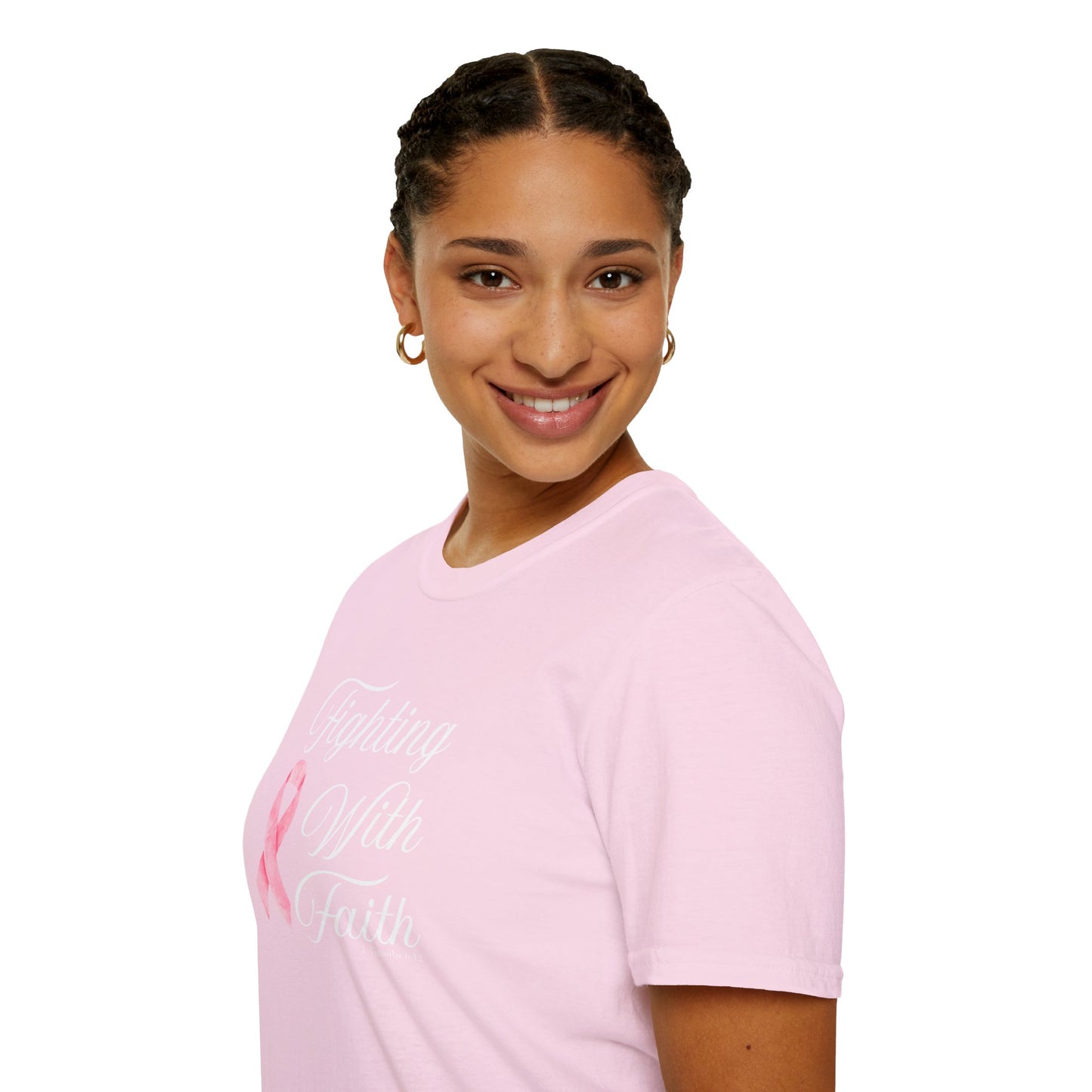 Fighting With Faith T-Shirt, Unisex Cancer Awareness Shirt, Inspirational Tee, Supportive Gift, Pink Ribbon Top