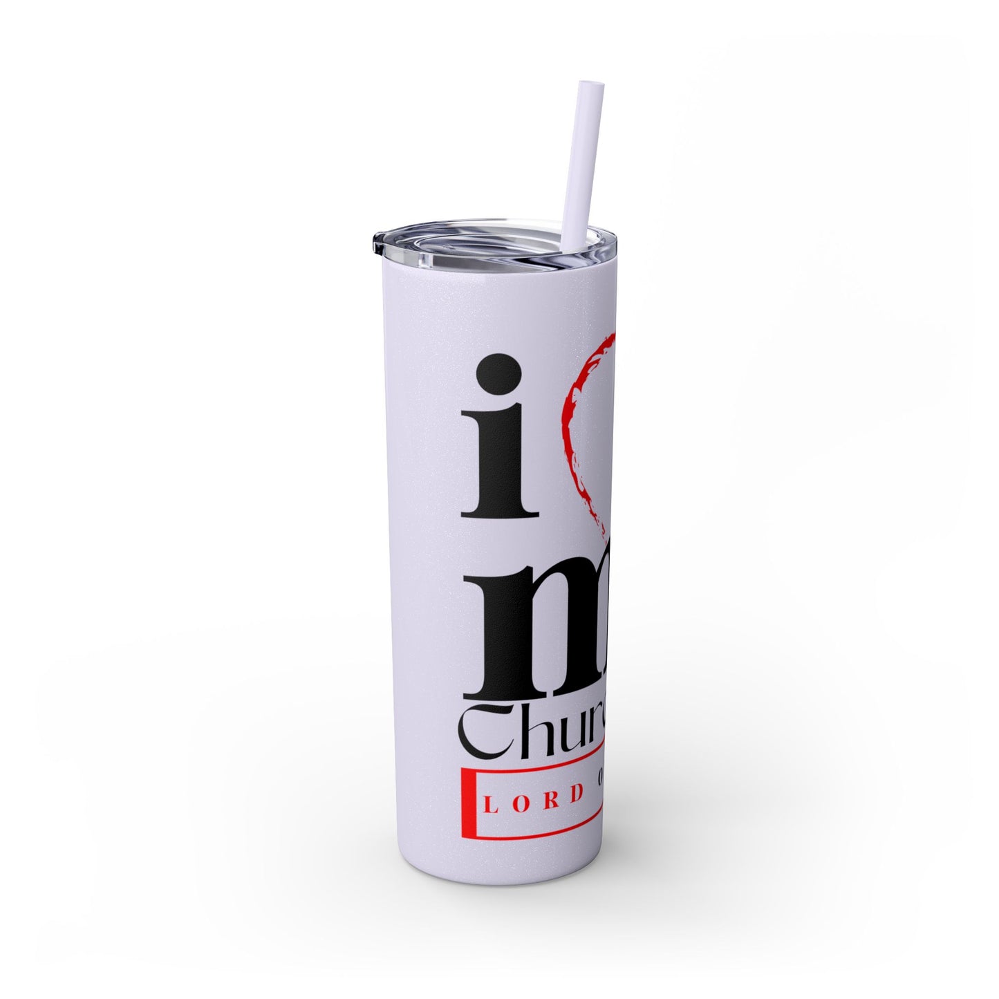 LOG I Love My Church Skinny Tumbler with Straw, 20oz - Perfect for Home, Gifts, Christian Events, Coffee Lovers, and Everyday Use