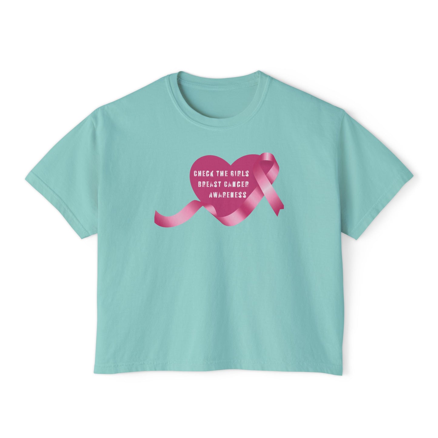 Check the Girls, Breast Cancer Awareness Women's Boxy Tee