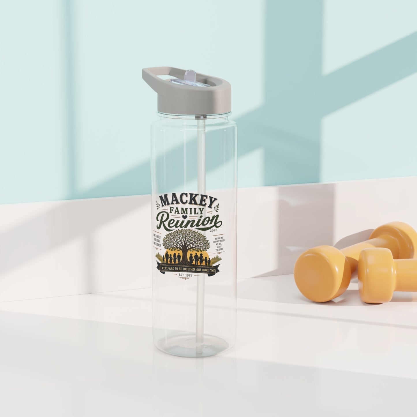 Family Reunion Tritan Water Bottle — Personalized Mackey Family Reunion Design