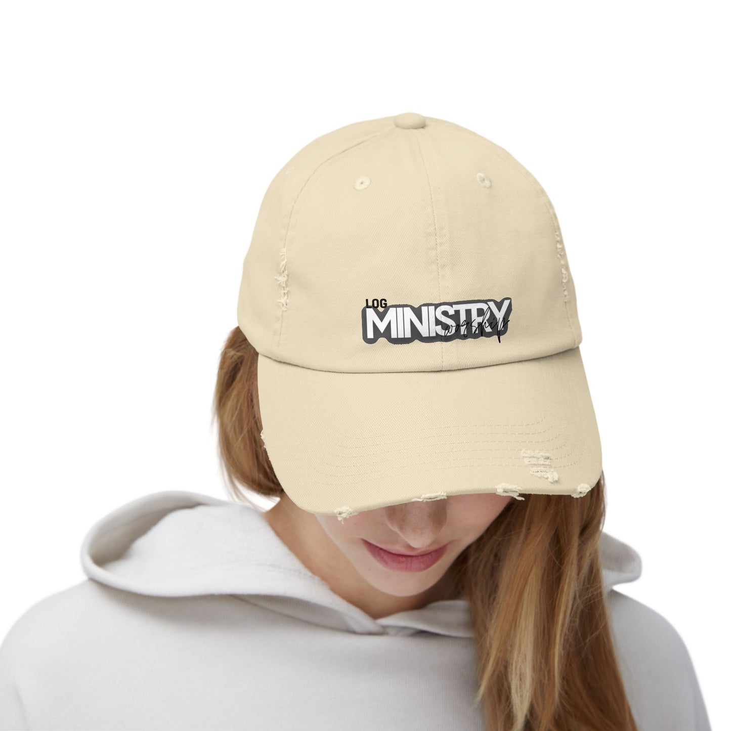 LOG Unisex Distressed Cap with 'MINISTRY': Design, Trendy Baseball Hat for Casual Outfits, Gift for Friends, Daily Wear, Festival [...]