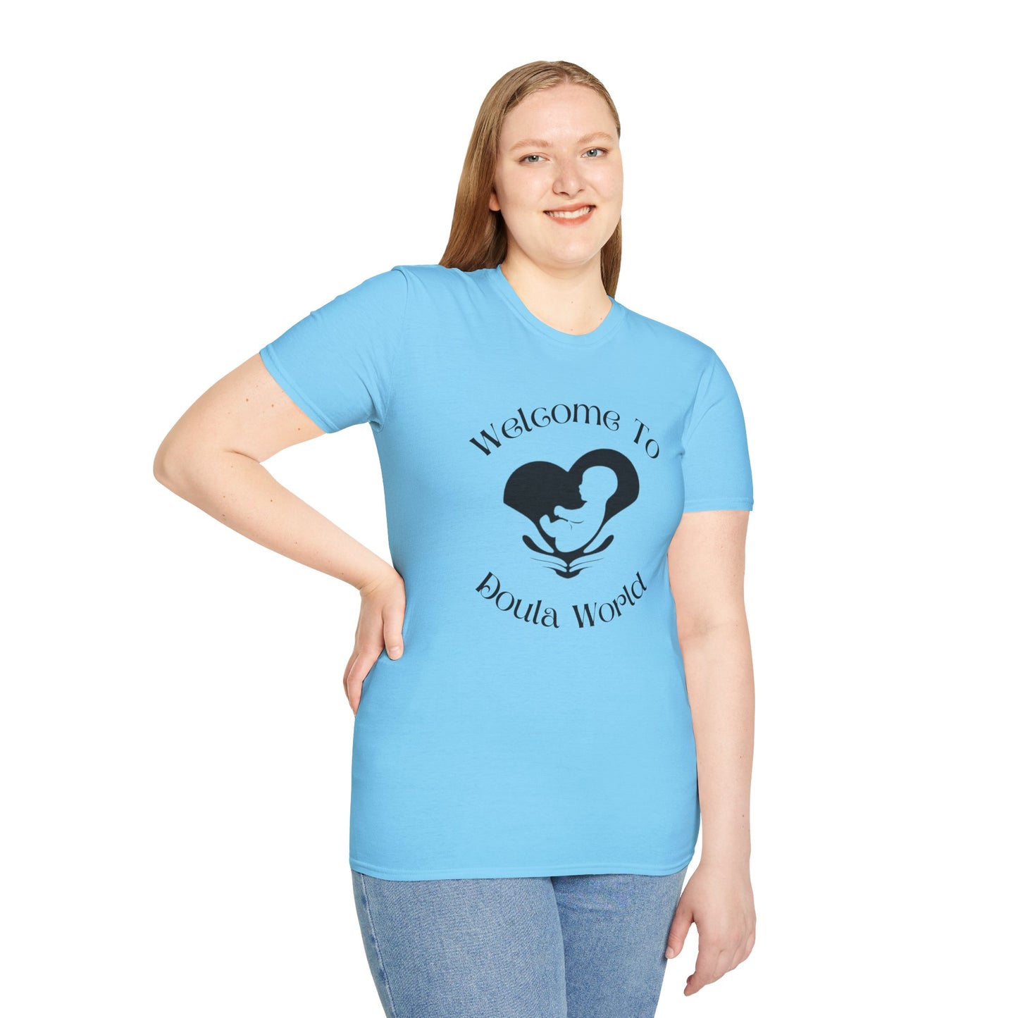 Welcome to Doula World T-Shirt | Softstyle Tee for Birth Workers, Perfect Gift for New Parents, Maternity Gifts, Doula Appreciation