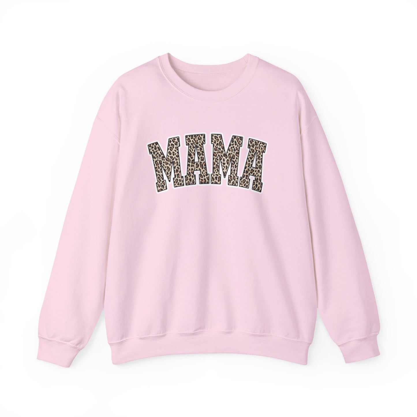 Mama Leopard Print Crewneck Sweatshirt — Cozy Mom Graphic Pullover