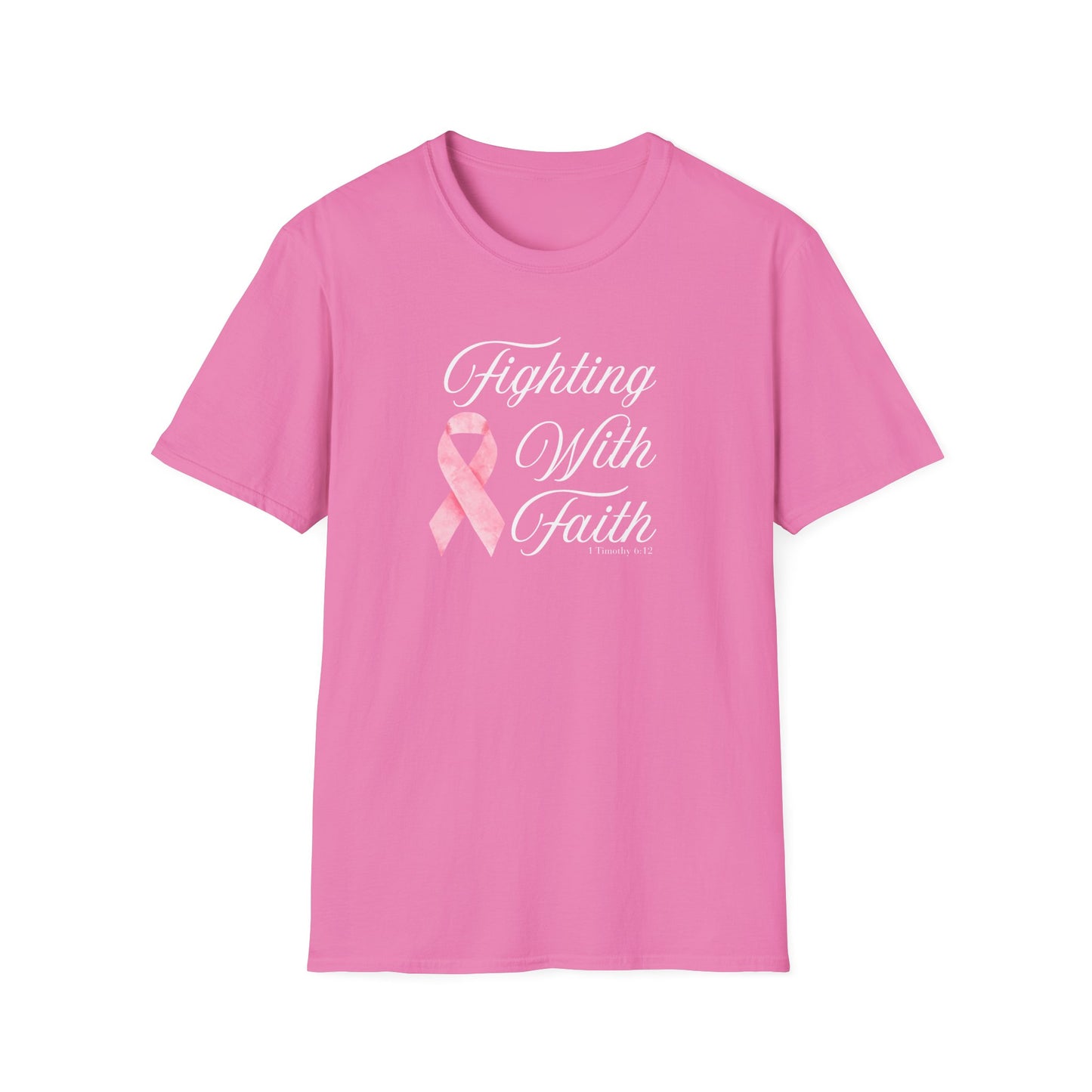 Fighting With Faith T-Shirt, Unisex Cancer Awareness Shirt, Inspirational Tee, Supportive Gift, Pink Ribbon Top