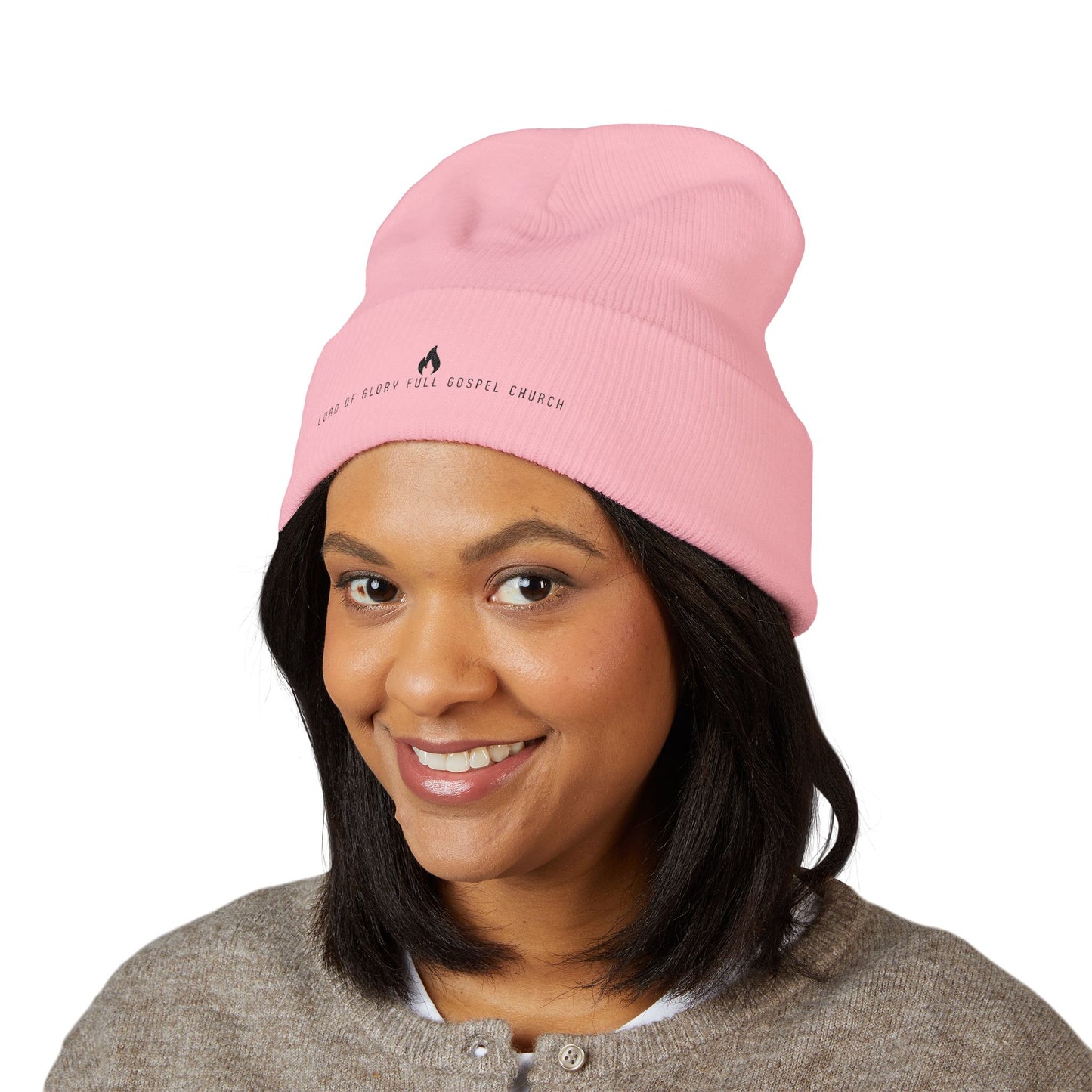 LOG Embroidered Classic Cuffed Beanie, Warm Winter Hat