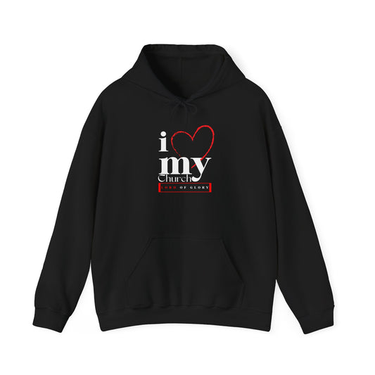 I Love My Church Hoodie - Cozy Unisex Sweatshirt for Church Events, Gifts, Worship, Casual Wear, Faith Celebrations