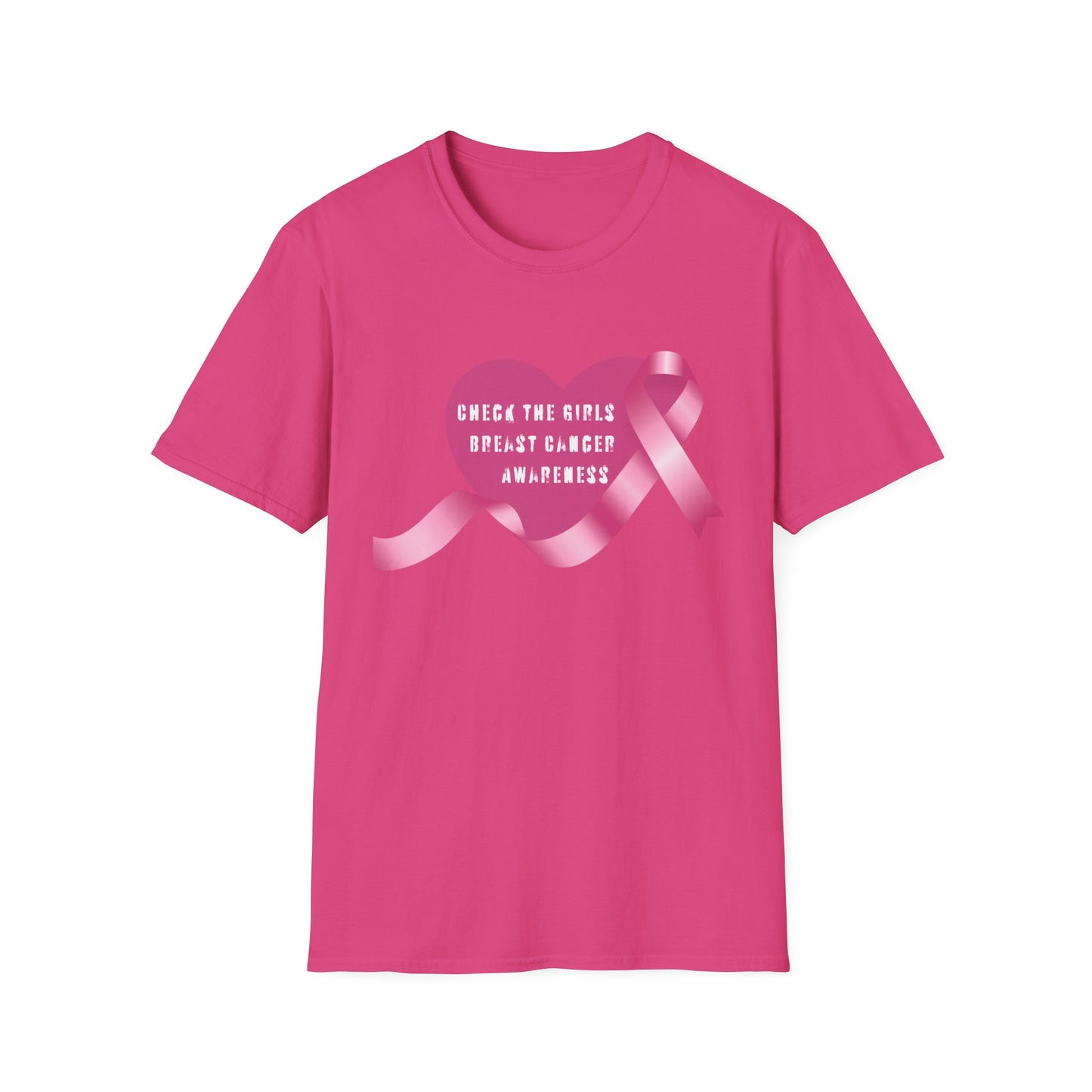 Breast Cancer Awareness T-Shirt - Check The Girls, Gift for Support, Fundraiser Event, Comfort Wear, Pink Ribbon Tee, Unisex Fashion