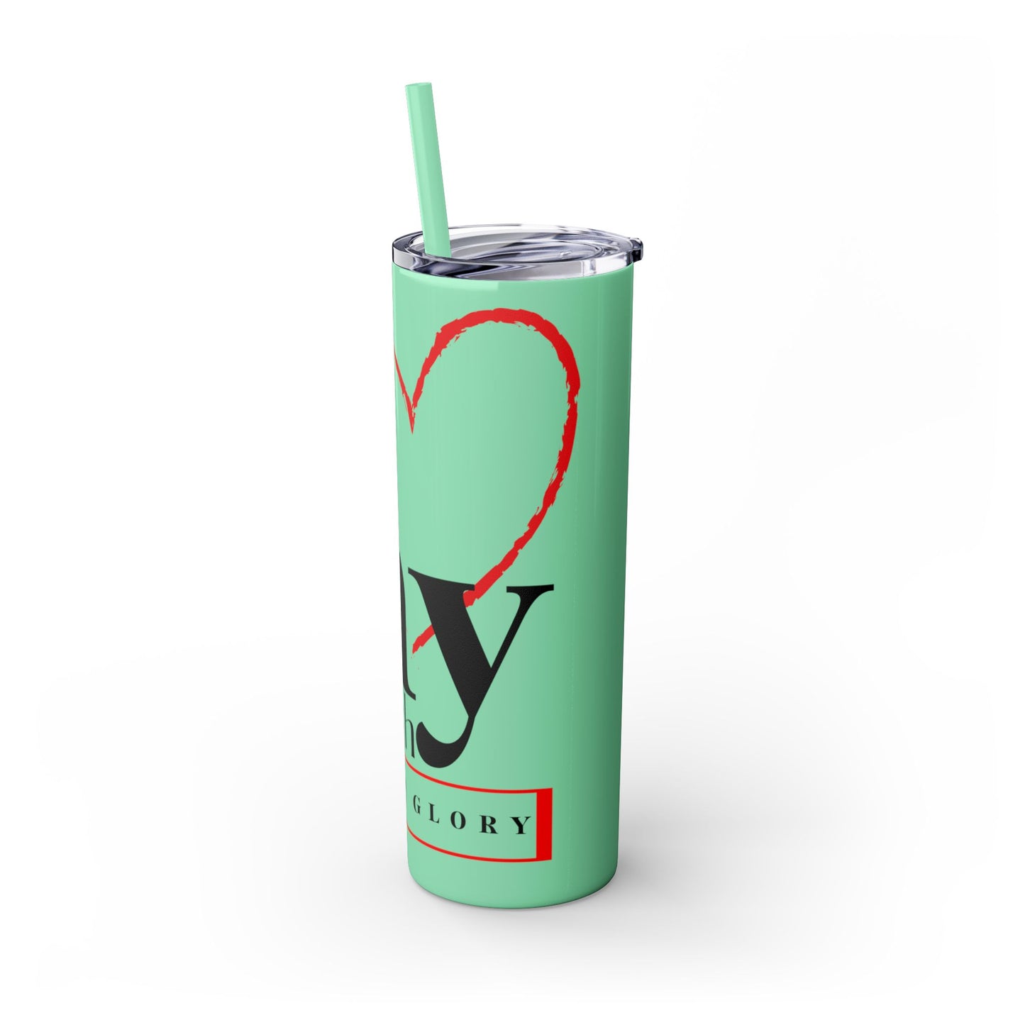 LOG I Love My Church Skinny Tumbler with Straw, 20oz - Perfect for Home, Gifts, Christian Events, Coffee Lovers, and Everyday Use