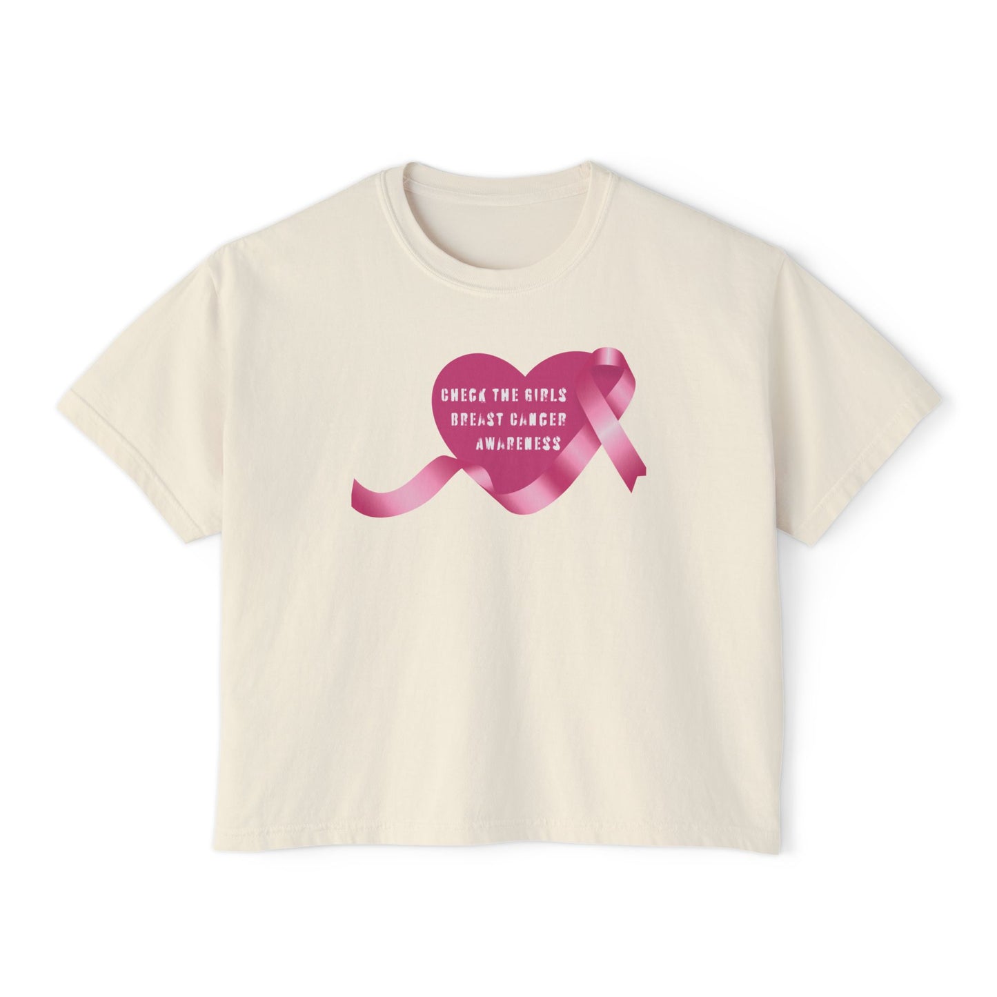 Check the Girls, Breast Cancer Awareness Women's Boxy Tee