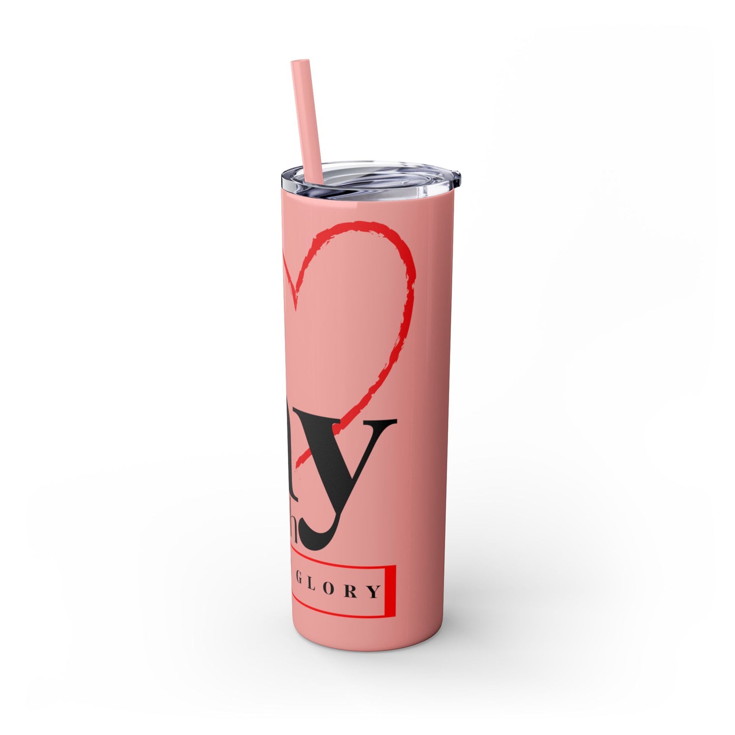 LOG I Love My Church Skinny Tumbler with Straw, 20oz - Perfect for Home, Gifts, Christian Events, Coffee Lovers, and Everyday Use
