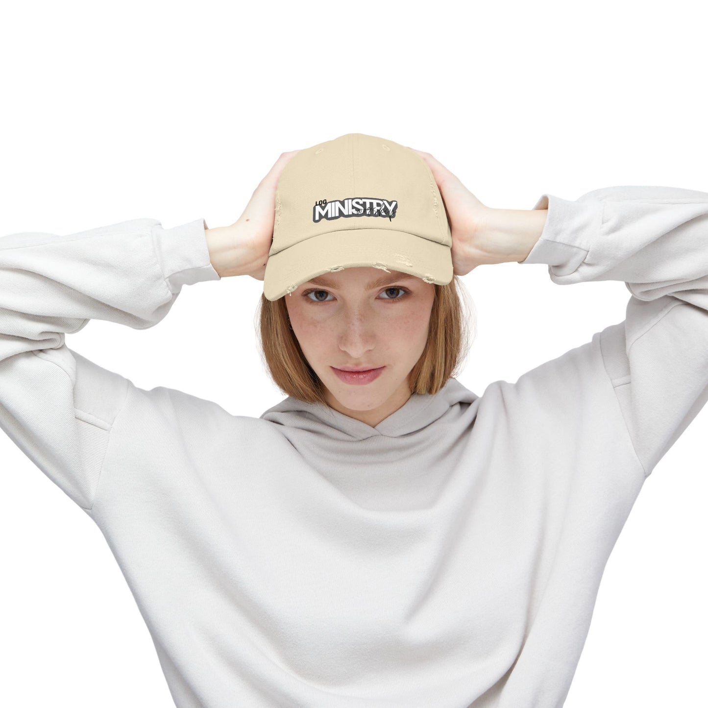 LOG Unisex Distressed Cap with 'MINISTRY': Design, Trendy Baseball Hat for Casual Outfits, Gift for Friends, Daily Wear, Festival [...]