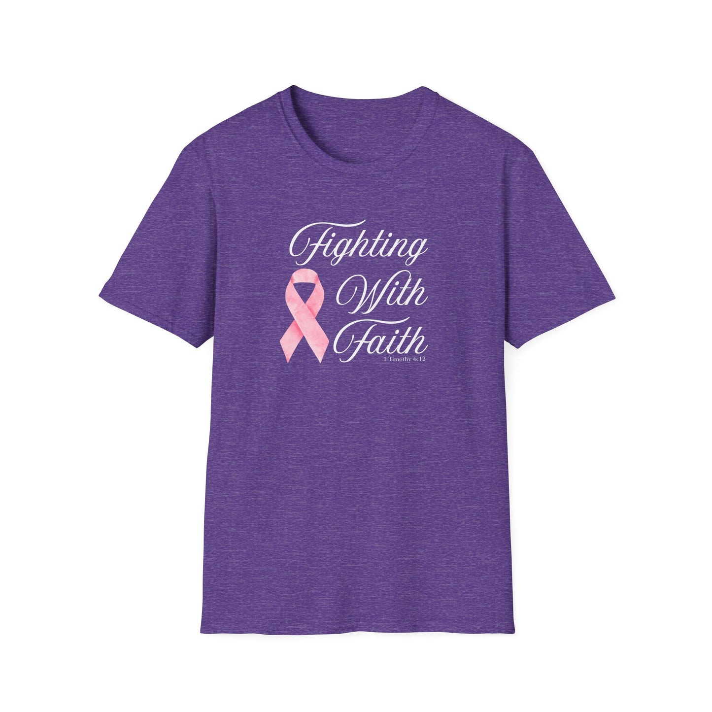 Fighting With Faith T-Shirt, Unisex Cancer Awareness Shirt, Inspirational Tee, Supportive Gift, Pink Ribbon Top