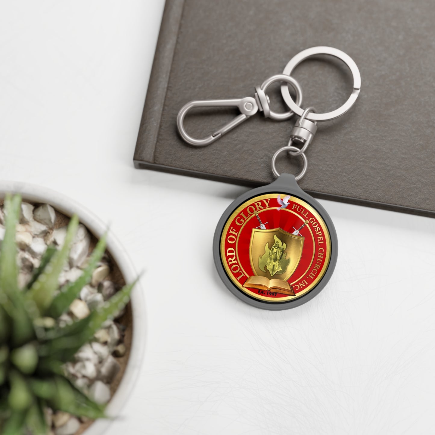 LOG Inspirational Keyring: Tag for Faith, Custom Keychain for Church Events, Religious Gift, Christian Keyring