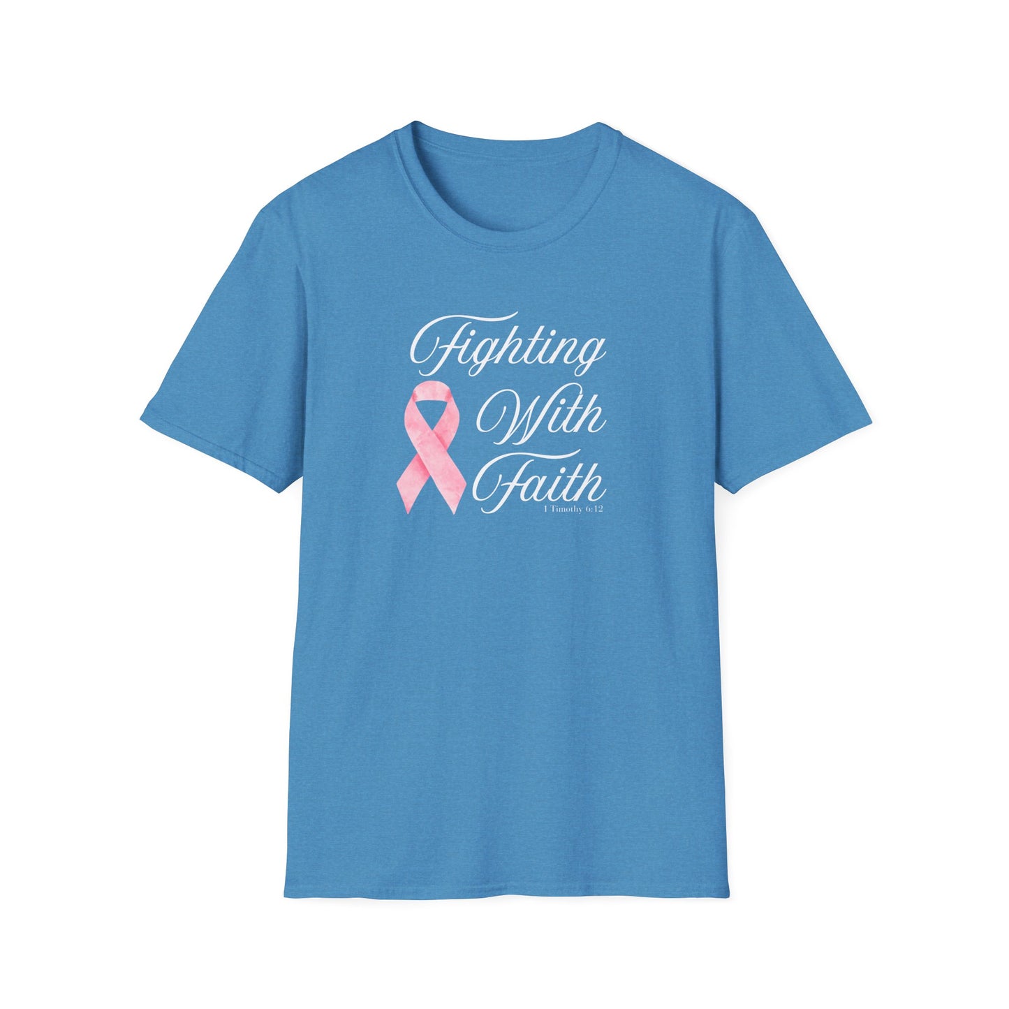 Fighting With Faith T-Shirt, Unisex Cancer Awareness Shirt, Inspirational Tee, Supportive Gift, Pink Ribbon Top