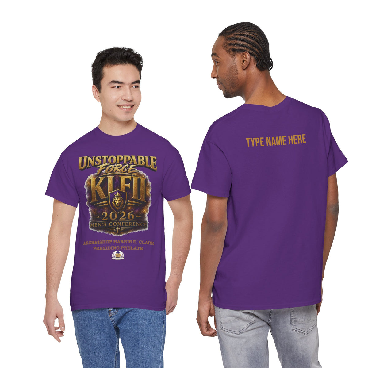 KLFII Main(FRIDAY NIGHT) T-SHIRT 2026 Men's Conference (Please order by 9/7) *Please Click on Add Personalized Design To Add Your Name*