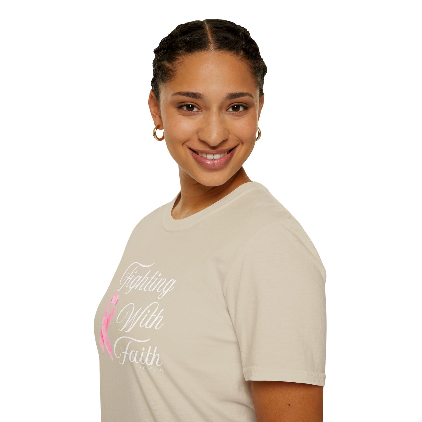 Fighting With Faith T-Shirt, Unisex Cancer Awareness Shirt, Inspirational Tee, Supportive Gift, Pink Ribbon Top