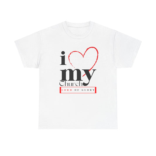 LOG I Love My Church Unisex Tee, Faith-based T-Shirt, Religious Apparel, Gift for Churchgoers, Casual Weekend Wear