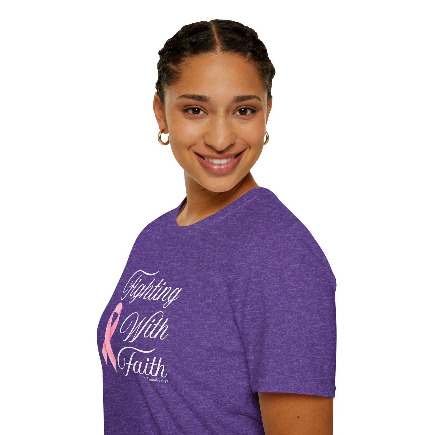 Fighting With Faith T-Shirt, Unisex Cancer Awareness Shirt, Inspirational Tee, Supportive Gift, Pink Ribbon Top