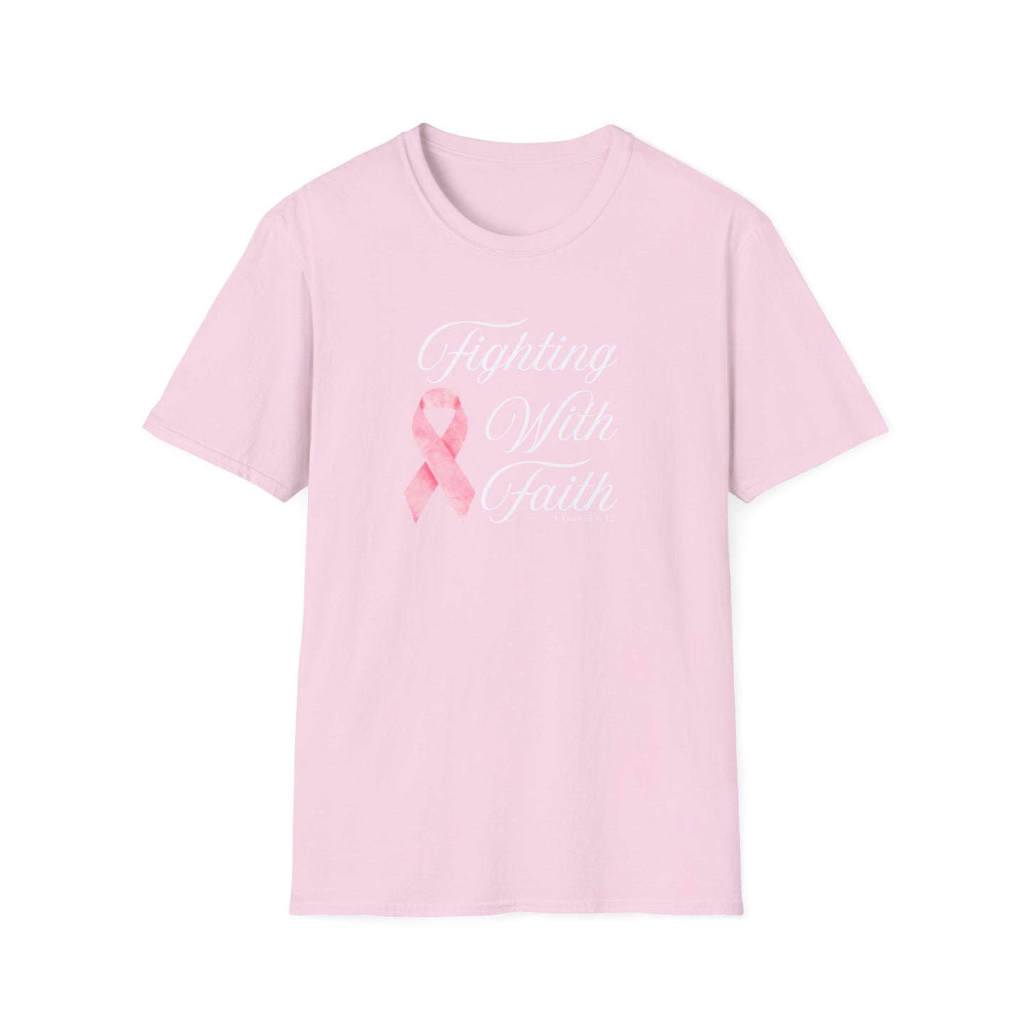 Fighting With Faith T-Shirt, Unisex Cancer Awareness Shirt, Inspirational Tee, Supportive Gift, Pink Ribbon Top