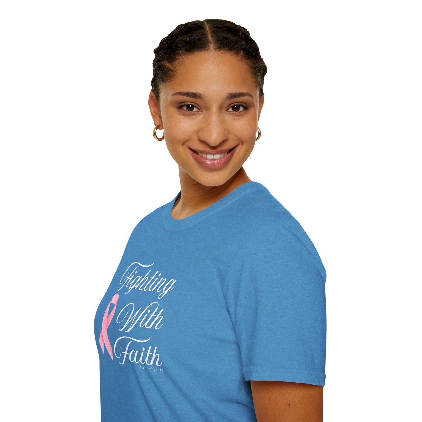 Fighting With Faith T-Shirt, Unisex Cancer Awareness Shirt, Inspirational Tee, Supportive Gift, Pink Ribbon Top